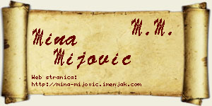 Mina Mijović vizit kartica